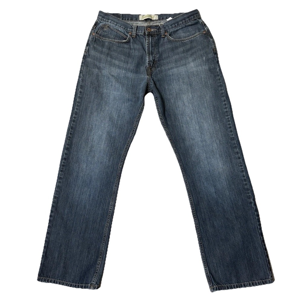 Wrangler Jeans Co Straight Fit Men 33x32 Blue Denim Jeans Classic Straight Leg‎